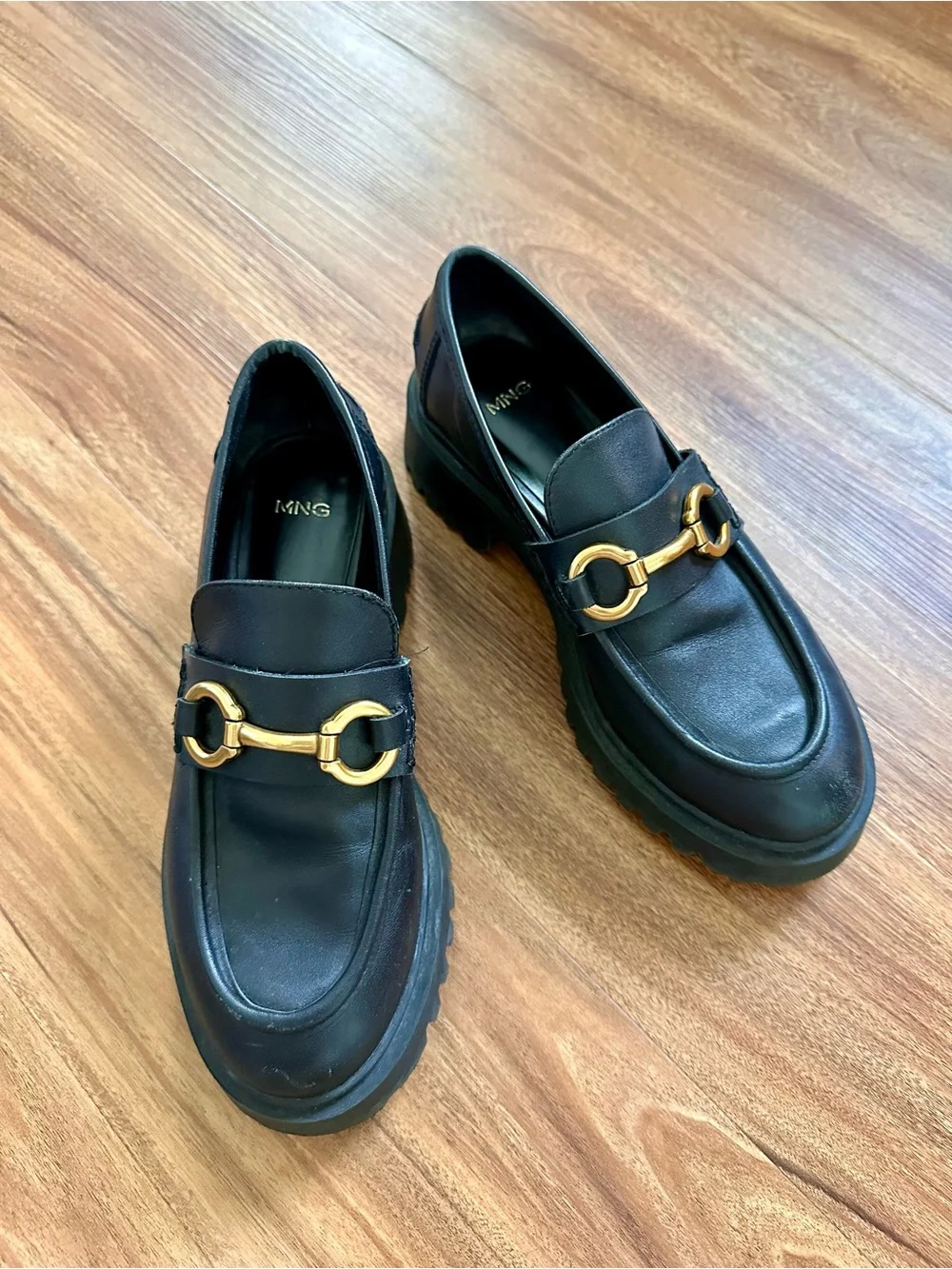 Mango Leather Track Sole Moccasins